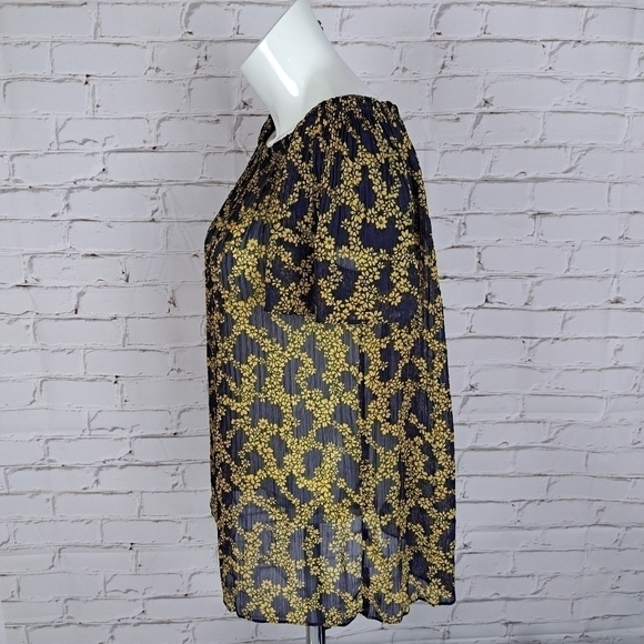 MICHAEL Kors Navy & Gold Hoho Top - Picture 5 of 10